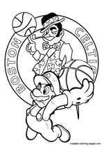 Boston Celtics Super Mario coloring pages