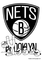 Brooklyn Nets Angry Birds coloring pages