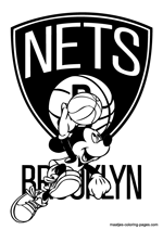 Brooklyn Nets Mickey Mouse coloring pages