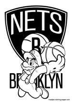 Brooklyn Nets Super Mario coloring pages