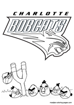 Charlotte Bobcats Angry Birds coloring pages