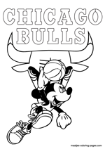 Chicago Bulls Mickey Mouse coloring pages