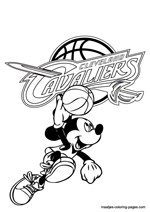 Cleveland Cavaliers Mickey Mouse coloring pages
