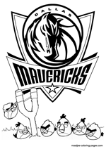 Dallas Mavericks Angry Birds coloring pages