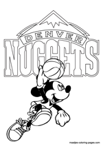 Denver Nuggets Mickey Mouse coloring pages