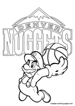 Denver Nuggets Super Mario coloring pages