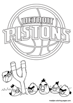 Detroit Pistons Angry Birds coloring pages