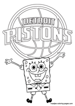 Detroit Pistons Spongebob coloring pages