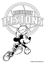 Detroit Pistons Mickey Mouse coloring pages