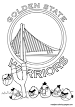 Golden State Warriors Angry Birds coloring pages