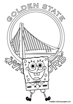 Golden State Warriors Spongebob coloring pages