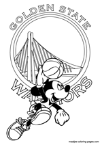 Golden State Warriors Mickey Mouse coloring pages