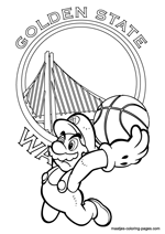 Golden State Warriors Super Mario coloring pages