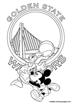 Golden State Warriors Disney coloring pages