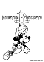 Houston Rockets Mickey Mouse coloring pages