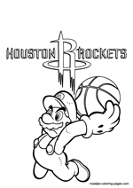 Houston Rockets Super Mario coloring pages