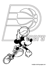Indiana Pacers Mickey Mouse coloring pages