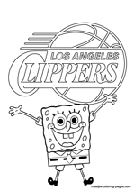 Los Angeles Clippers Spongebob coloring pages