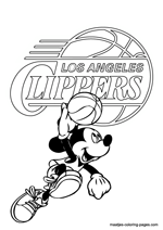 Los Angeles Clippers Mickey Mouse coloring pages