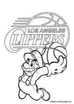 Los Angeles Clippers Super Mario coloring pages