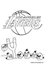 Los Angeles Lakers Angry Birds coloring pages