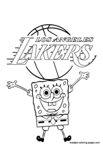 Los Angeles Lakers Spongebob coloring pages