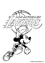 Los Angeles Lakers Mickey Mouse coloring pages