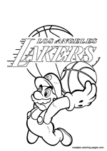 Los Angeles Lakers Super Mario coloring pages