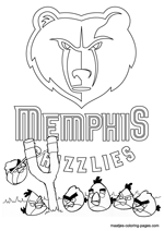 Memphis Grizzlies Angry Birds coloring pages