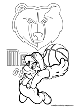 Memphis Grizzlies Super Mario coloring pages