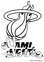 Miami Heat Angry Birds coloring pages