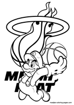 Miami Heat Super Mario coloring pages