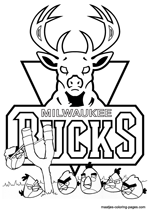 Milwaukee Bucks Angry Birds coloring pages