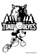 Minnesota Timberwolves Mickey Mouse coloring pages