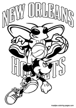 New Orleans Hornets Mickey Mouse coloring pages