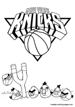 New York Knicks Angry Birds coloring pages