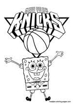 New York Knicks Spongebob coloring pages