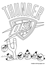 Oklahoma City Thunder Angry Birds coloring pages