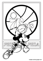 Philadelphia 76ers Mickey Mouse coloring pages