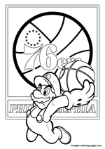 Philadelphia 76ers Super Mario coloring pages