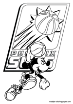 Phoenix Suns Mickey Mouse coloring pages