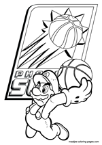 Phoenix Suns Super Mario coloring pages