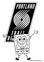 Portland Trail Blazers Spongebob coloring pages