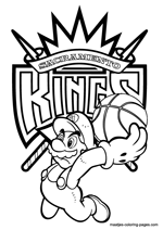 Sacramento Kings Super Mario coloring pages