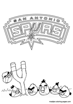 San Antonio Spurs Angry Birds coloring pages