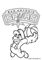 San Antonio Spurs Super Mario coloring pages