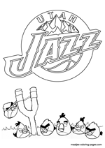 Utah Jazz Angry Birds coloring pages
