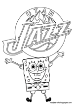 Utah Jazz Spongebob coloring pages