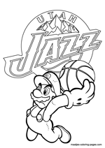 Utah Jazz Super Mario coloring pages
