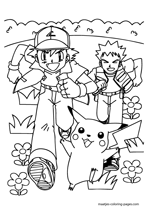 Ash Ketchum, Brock and Pikachu